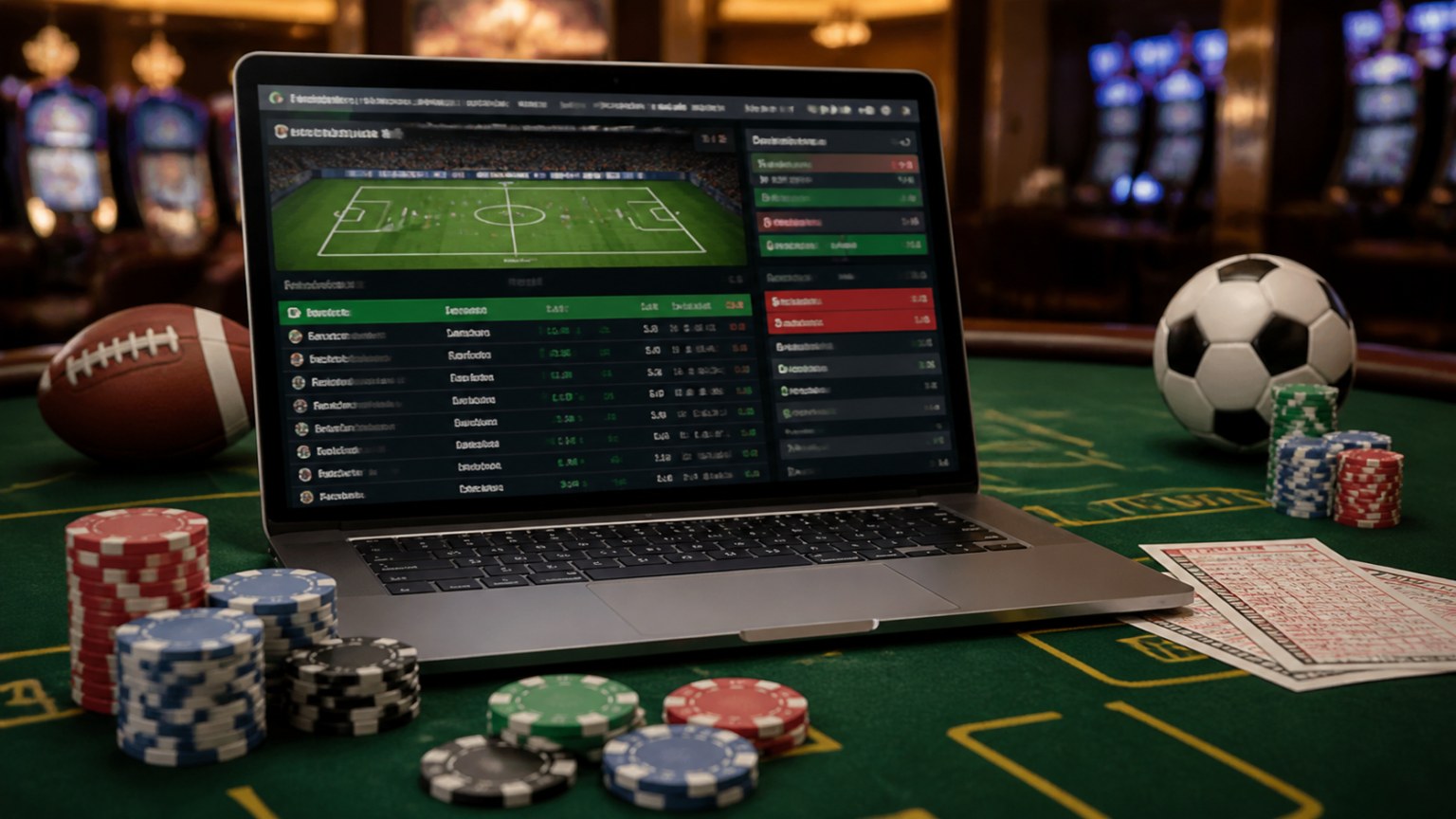 Best Betting Sites Malaysia: What Readers Should Know Casino-related betting site on a laptop with betting slips and chips